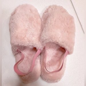 Strap Fur Slippers Pink Valentine